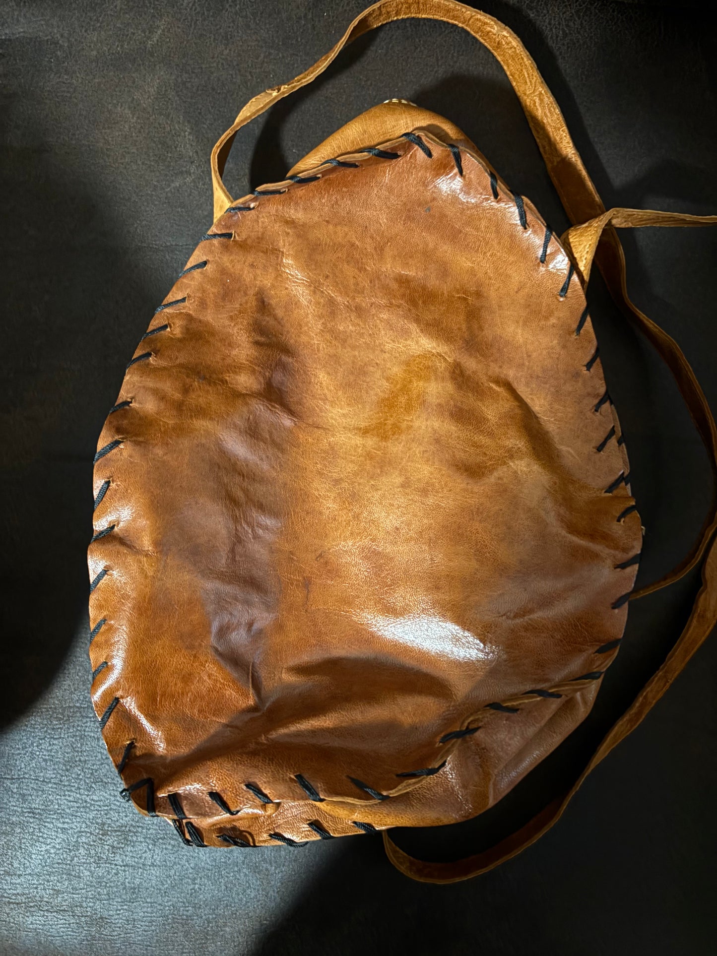 Vintage 3D Molded Face Leather Handbag
