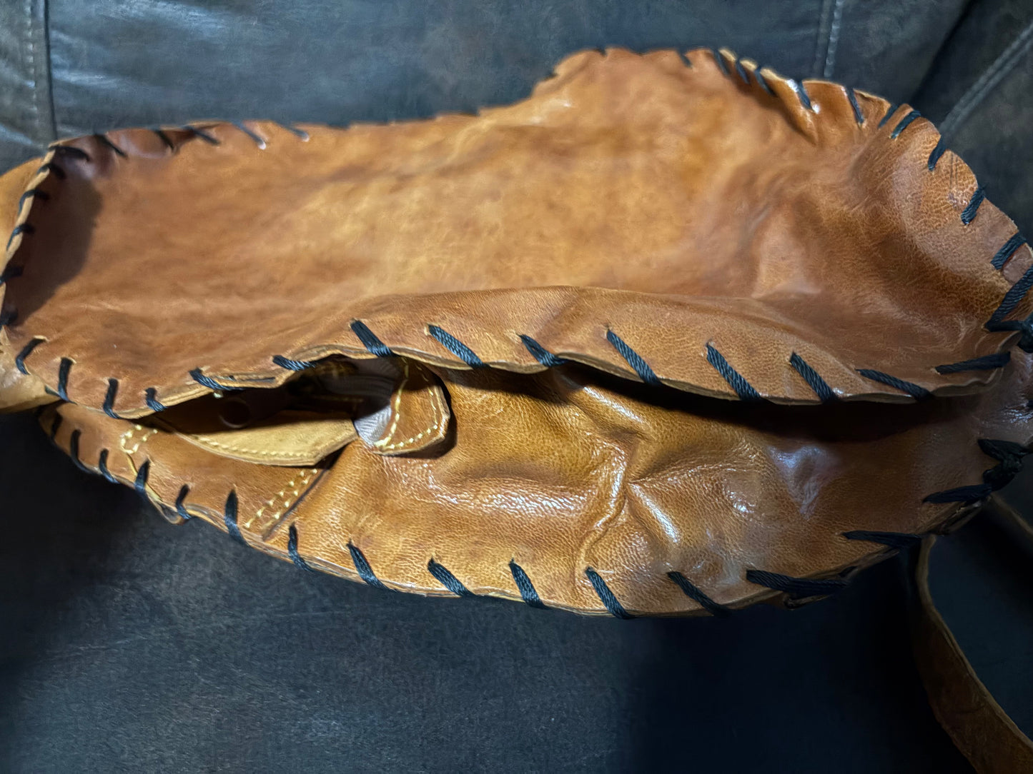 Vintage 3D Molded Face Leather Handbag