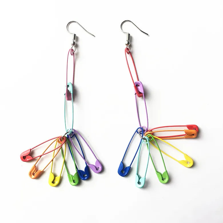 Safety Pin Rainbow earrings