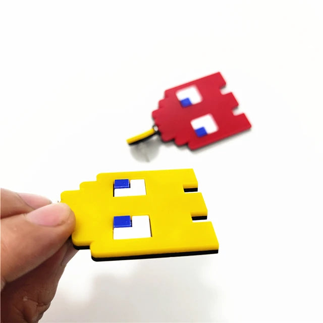 Digital PAC Man Earrings