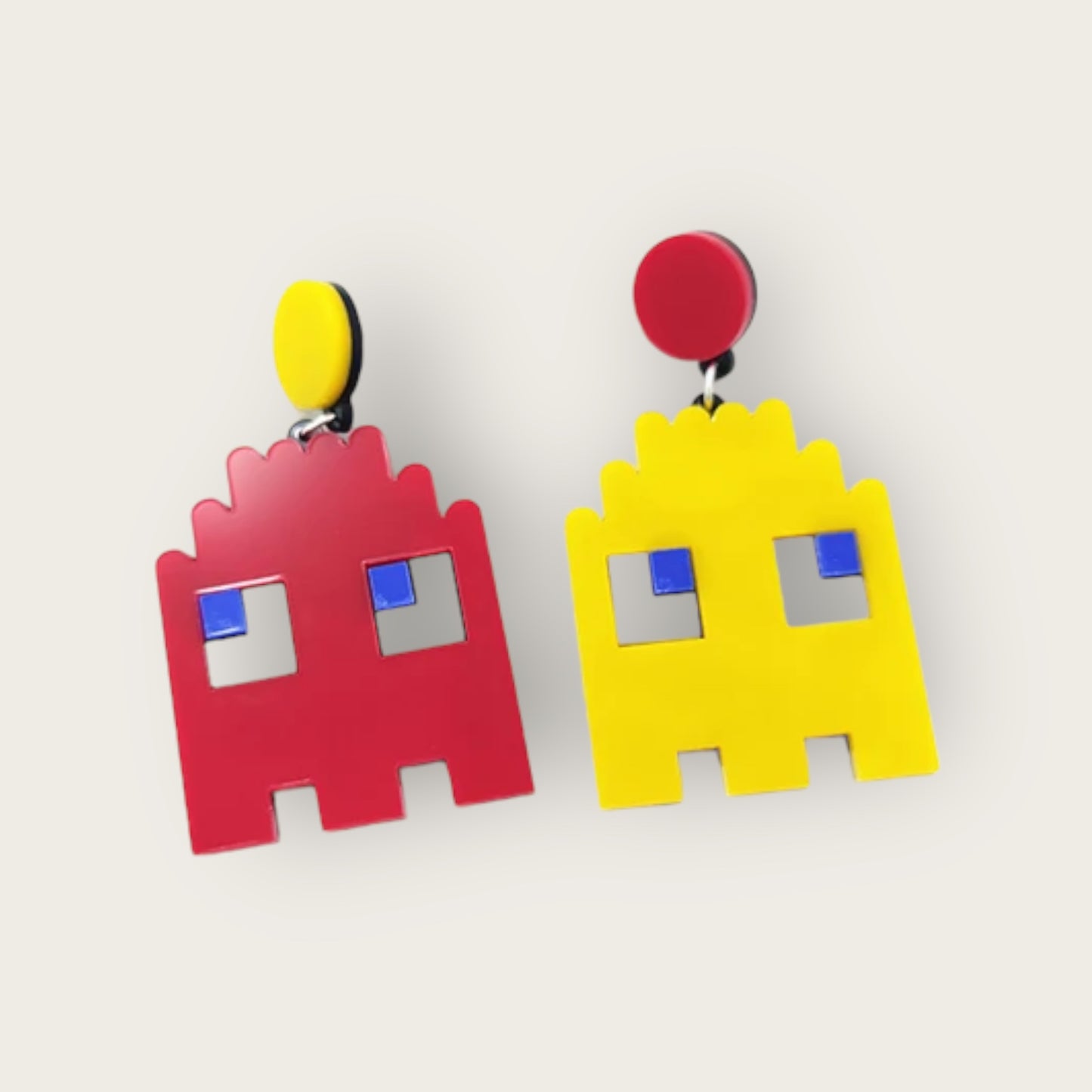 Digital PAC Man Earrings