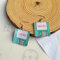 Retro Floppy Disc Earrings